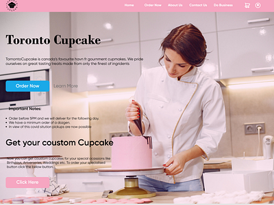 Toronto Cupcake Home page Redesign
