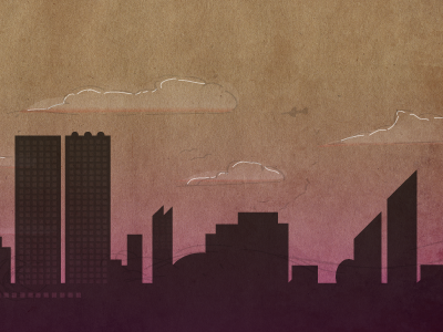Illustrations for an upcoming talk cities clouds illustrator texture