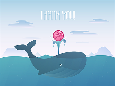 Hello Dribbble! debut dribbble first shot illustration whale