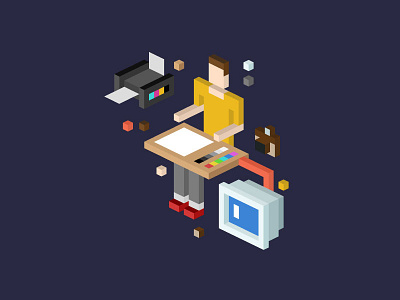 Isometric Characters: Hybrid Designer characters isometric ui design uiux