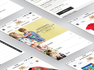 Mobile Childrensalon.com ecommerce fashion mobile responsive ui design uiux web design