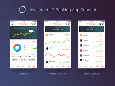 Investment & Banking App Concept interface mobile mobile design ui design ux design visual