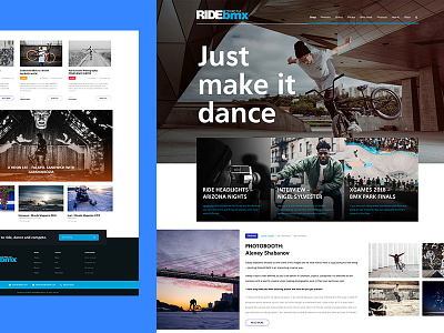 RideBMX homepage redesign
