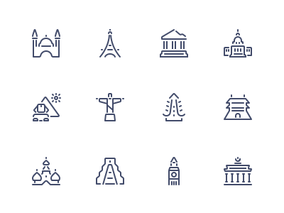 Landmark icons apps graphic icons landmark lions pictogram tourism travel vector web