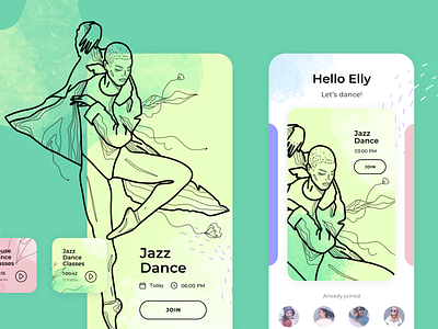 Dancing iOS App app cards dance design graphic icons illustration phone pictogram ui web