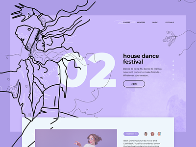 Dancing school landing page app design graphic icons illustration landing pictogram procreate procreate art vector web webdesign