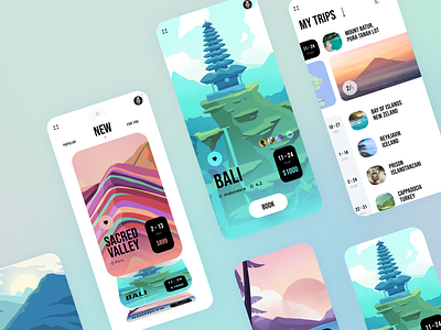 Traveling iOS app 🏝 app design icons illustration ios ios app travell ui ux