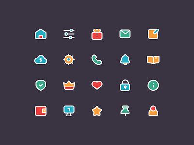 Simple mobile icons