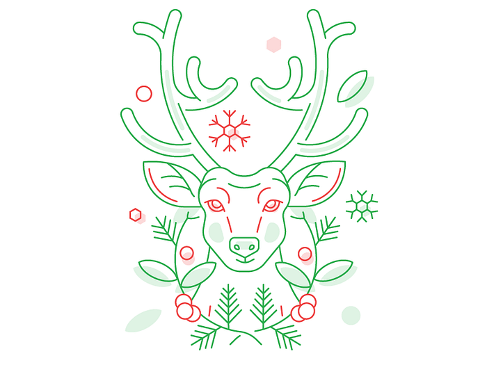 Christmas Deer by lia_eye_ on Dribbble