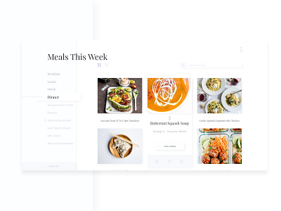 Meal Prep System desktop app food list meal prep software ui ux