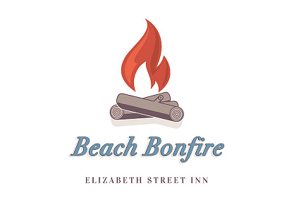 Bonfire camping fire icon illustration typography