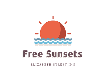 Sunsets icon illustration sun sunset typography weather