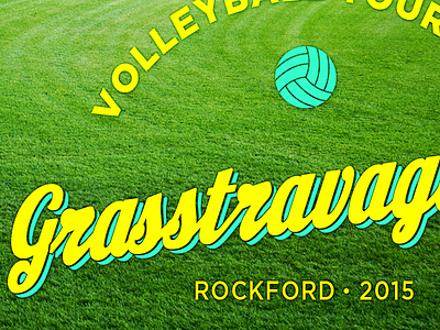 Grasstravaganza 2015 event koyak logo sports typography volleyball