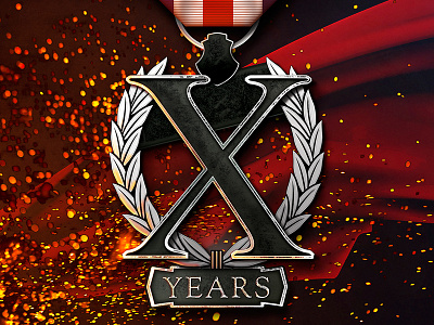 Ten Year Anniversary badge logo medal metal military pin