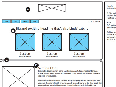 ...also kinda' catchy funny website wireframe