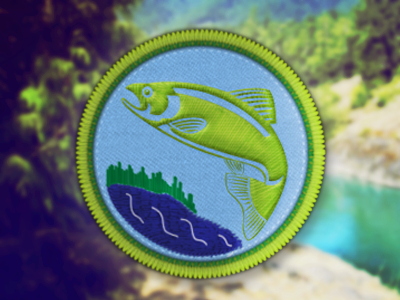 Fishing art badge camping design embroidery hunting icon illustration logo outdoors patch photoshop website