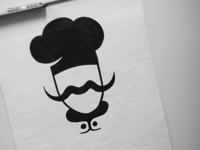Swedish Moustache chef draw illustration ink logo mark photography photojojo sketch vector