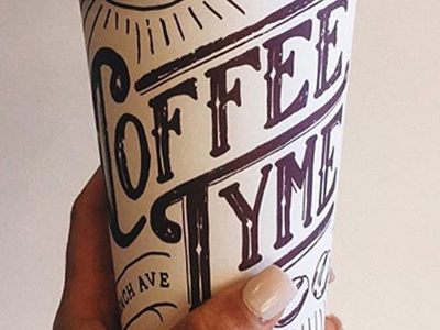 Coffeetyme To-Go Cup Design coffee hand lettering packaging