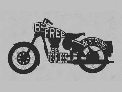 Be Free - Motorcycle graphicdesign illustrator motorcycle typography