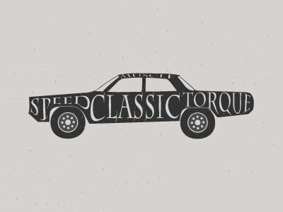 Classic Car with Typography car classic graphicdesign illustrator muscle speed typography