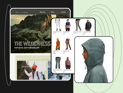 Wilderness Exchange E-Commerce branding ui