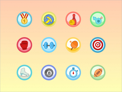 Flat Icon Set - Sport android boxing flat football icon icon set ios sport tennis ui