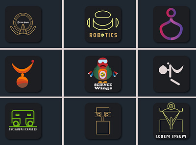 Nine logos on an Artboard graphic design logo