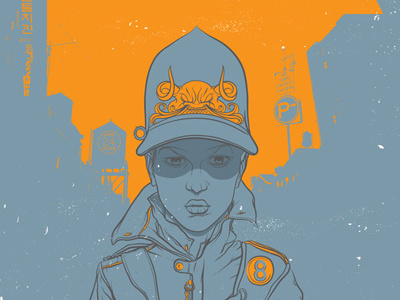 Motogirl comic dragon girl gray moto orange rider