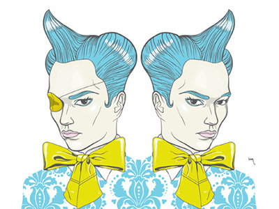 Siamese Twins blue detroit fashion hair ribbons sarmel siamese twins yellow