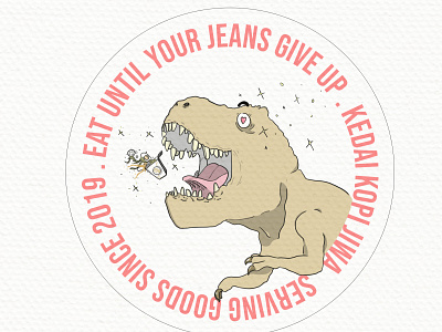 HUNGRY T-REX branding cartoon design digital art icon illustration logo vector