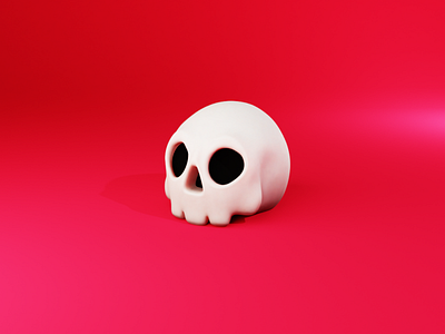Skull 3d blender halloween illustration
