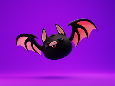 Bat 3d blender halloween illustration