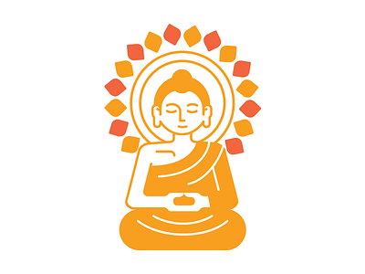 Bun Logo buddha calm design fresh icon illustration logo meditation minimal mudra zen