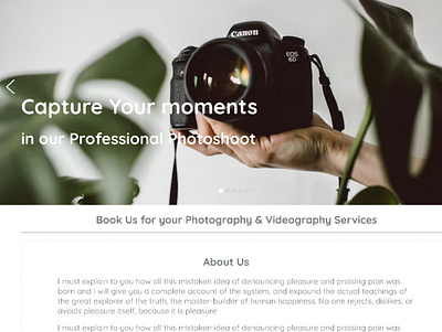 UI/UX Concept Landing Page for Photography figma typography ui ux web design