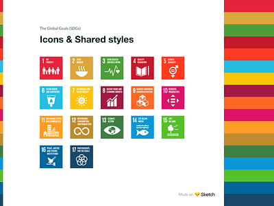 The Global Goals - Icons & Shared styles app freebie icon icon set iconography sketch source file web
