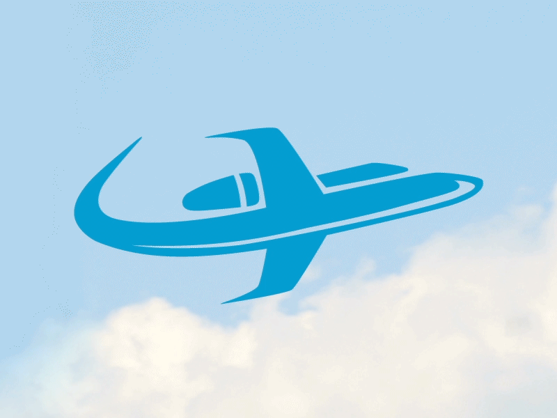 Private Flight Logo airplane dynamic flight gif logo plane process vector
