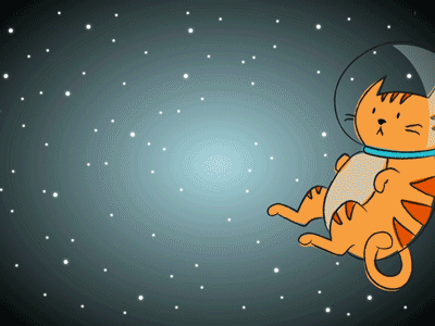 Houston, we have a problem right meow animation astronaut cat character gif kitty space stars