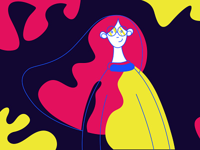 Flat design: Girl in the wind illustration process by Cosmin Serban on ...