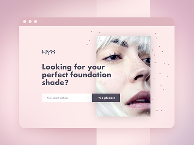 Landing page design for cosmetics company