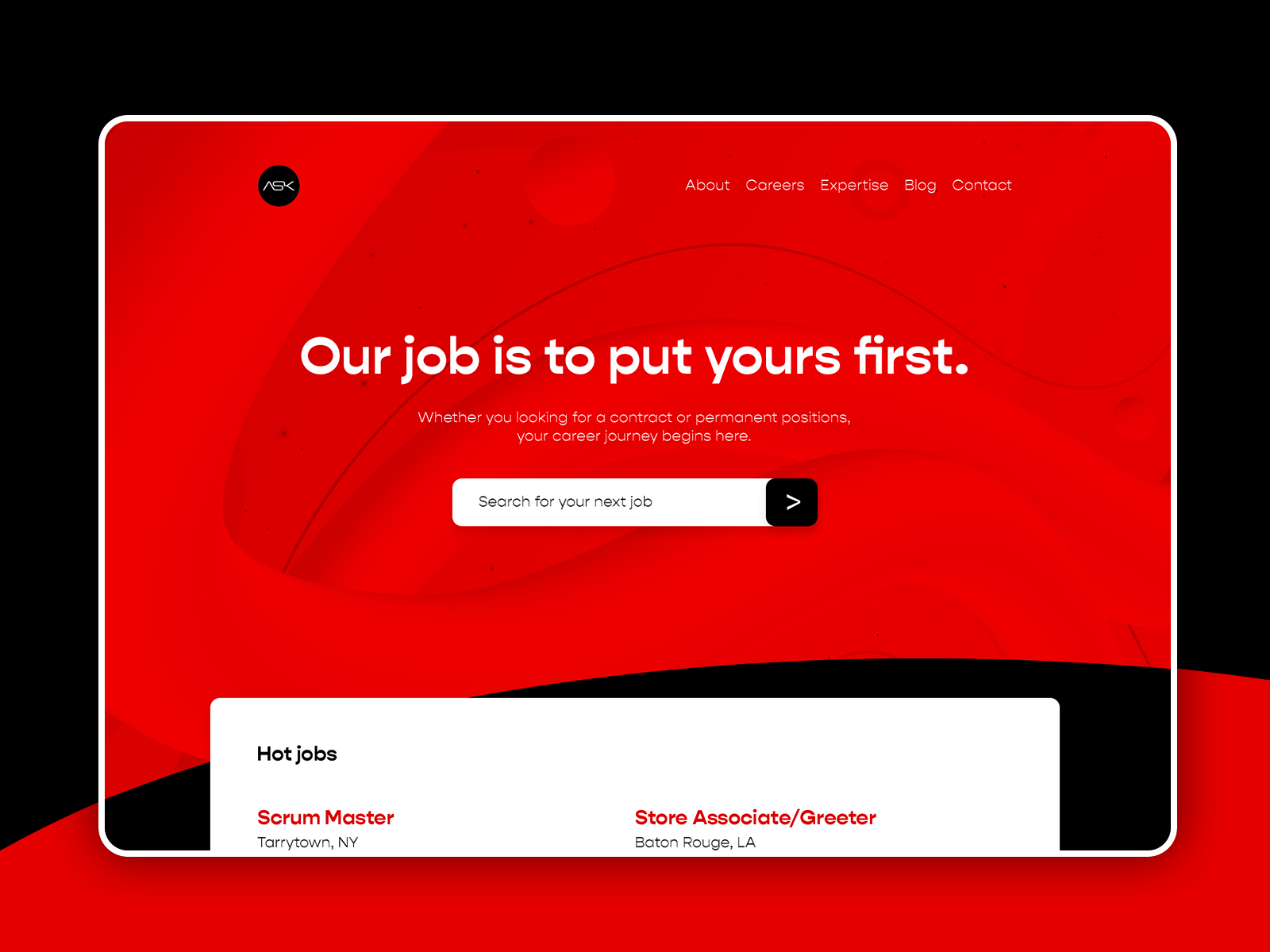 site for Job Search Engine UI Homepage Design by Cosmin Serban on