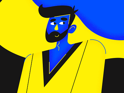 Flat Illustration Design: Man Character Minimal Avatar