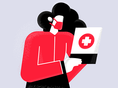 Flat design: Medical + Health Illustration with texture