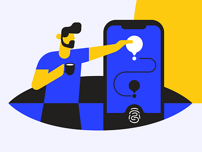 Flat Design Illustration: Going Surfing on an App