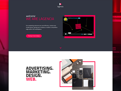 Creative Agency Landing Page agency creative design homepage landing landing page one page pink squeeze template web