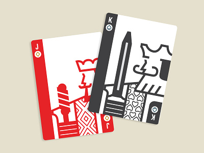 King Jack Offsuit cards deck icons illustration minimal playing cards