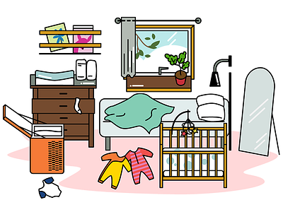 Bedroom baby bedroom game setting