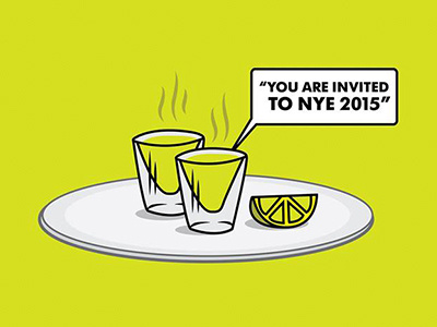 NYE art creative design doodle drink graphic invite