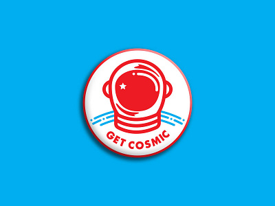 Get Cosmic badge buttonfrog cosmic design doodle illustration logo stickermule sun sunshine thicklines vector