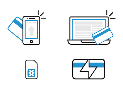 Icon Designs design doodle illustration laptop logo phone power technology thicklines vector