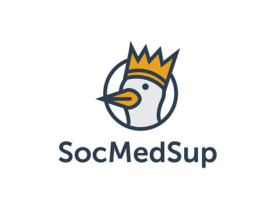 SocMedSup Logo bird duck icon king logo media social thicklines